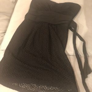 MYSTIC black eyelet strapless mini dress. Size S
